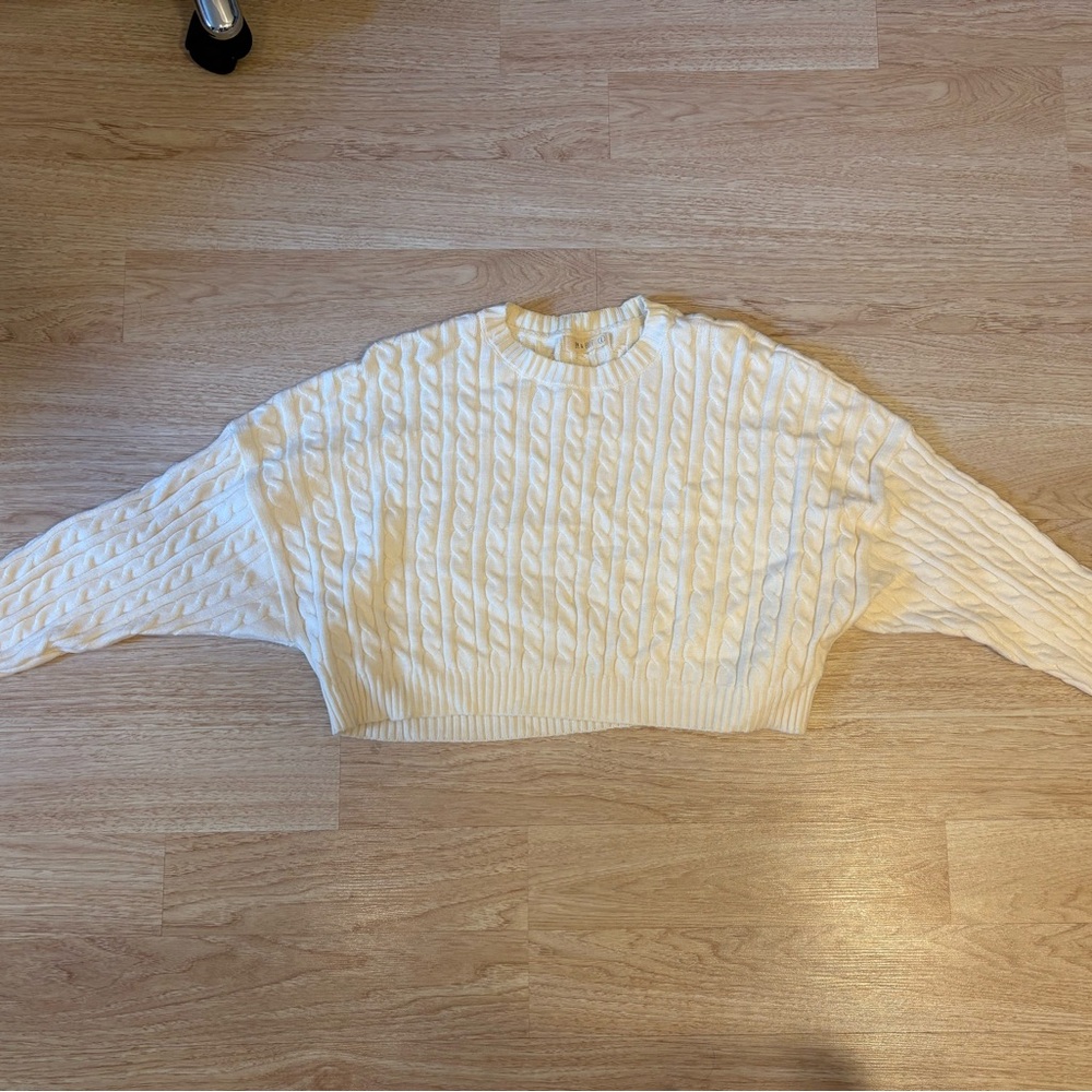 Cozy White Cable Knit Sweater